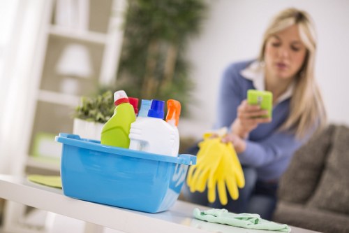 Local cleaning team working in an Ilford flat